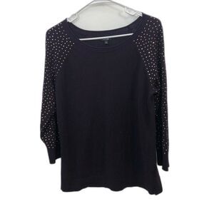 Apt 9 3/4 Sleeve Plum Sweater Size Medium Gold Accents on Sleeves